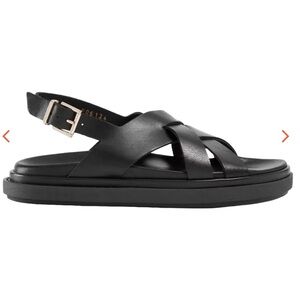 ALOHAS Black Leather Sandals
